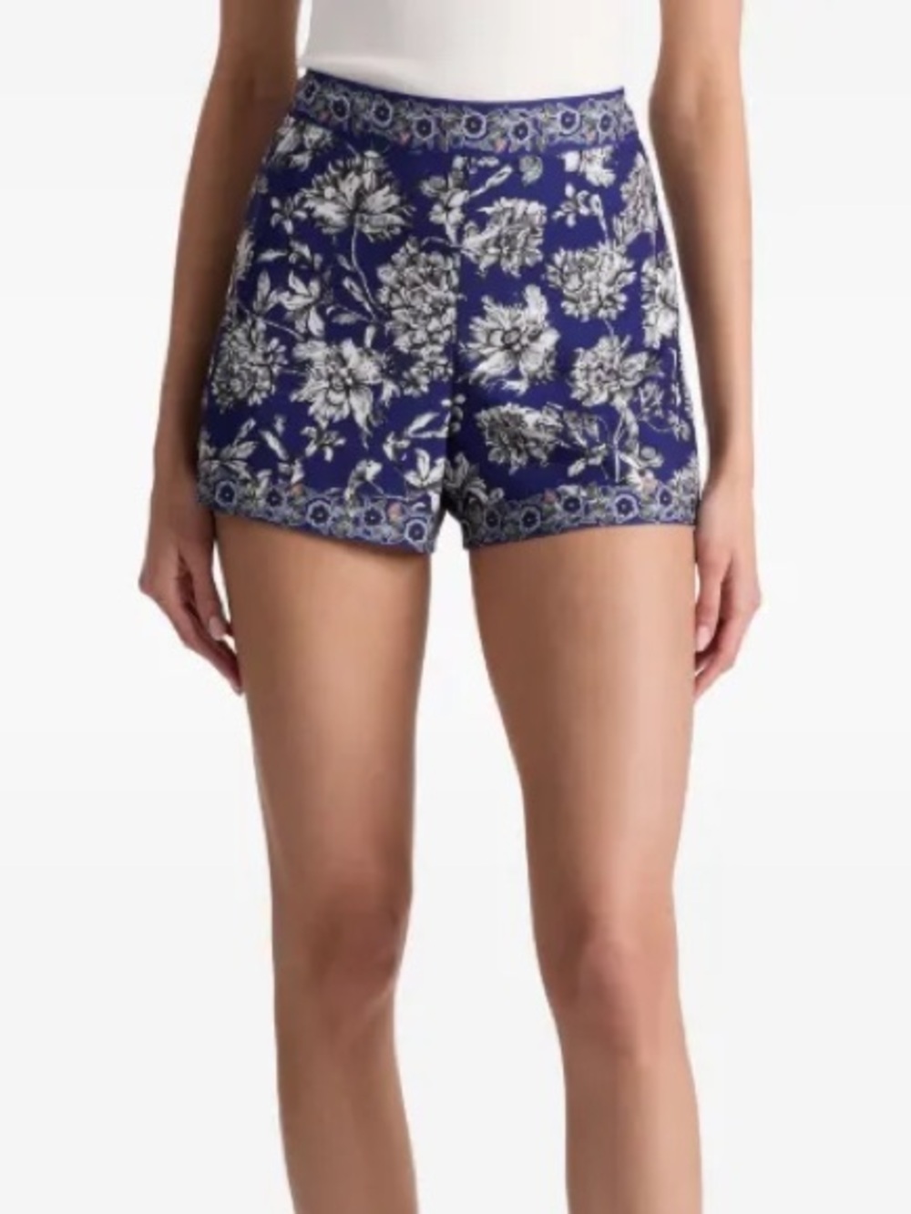 Alice + Olivia Hera Floral Print Shorts size 6 in Blue